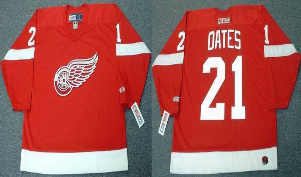 2019 Men Detroit Red Wings #21 Oates Red CCM NHL jerseys